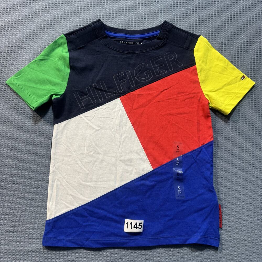 TOMMY HILFIGER MULTICOLOR‎ Boys Tee Sz S Pre owned Excellent "No weight"